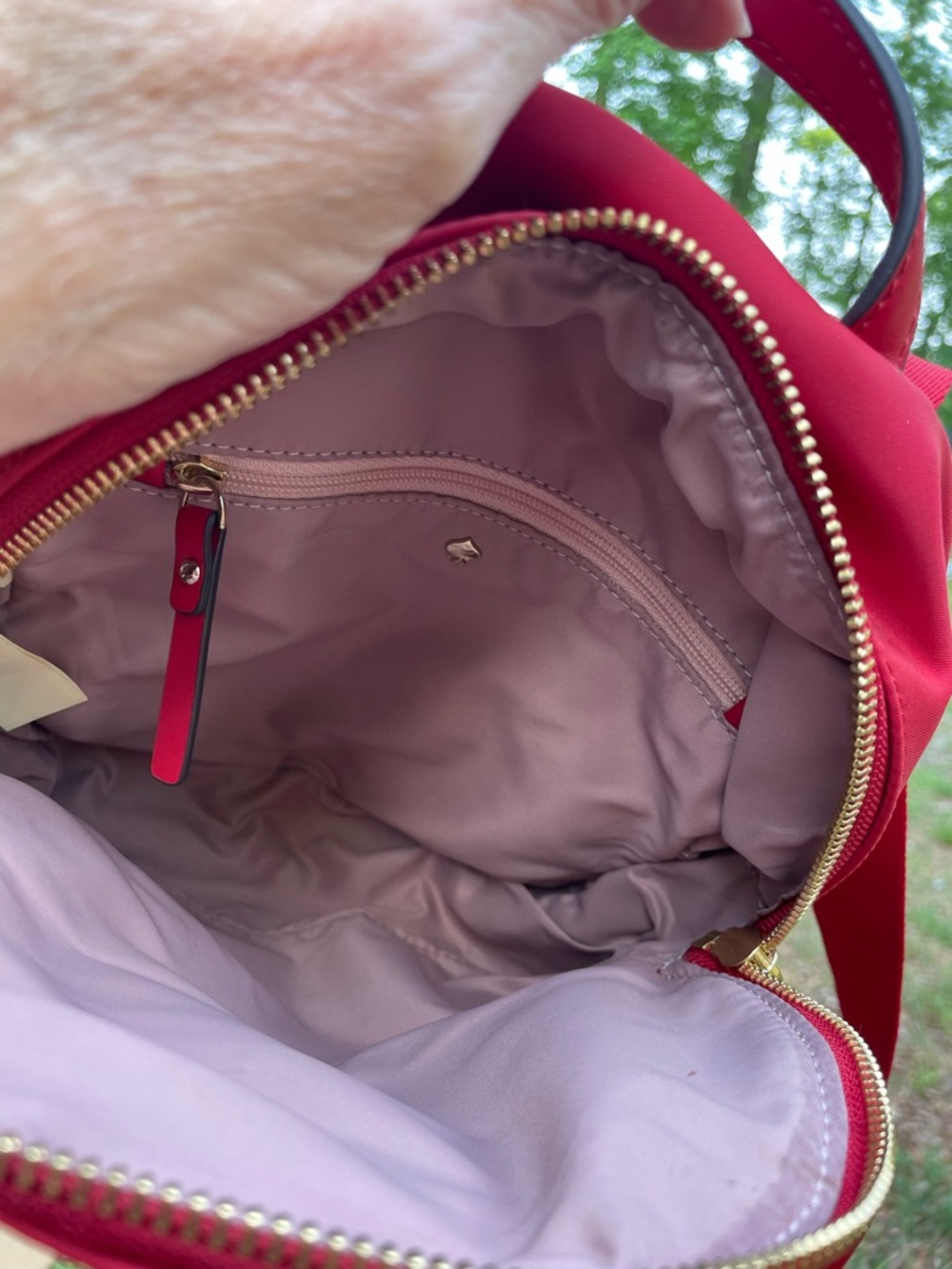 kate spade Red Nylon Mini Backpack with Gold Hardware - Picture 3 of 14